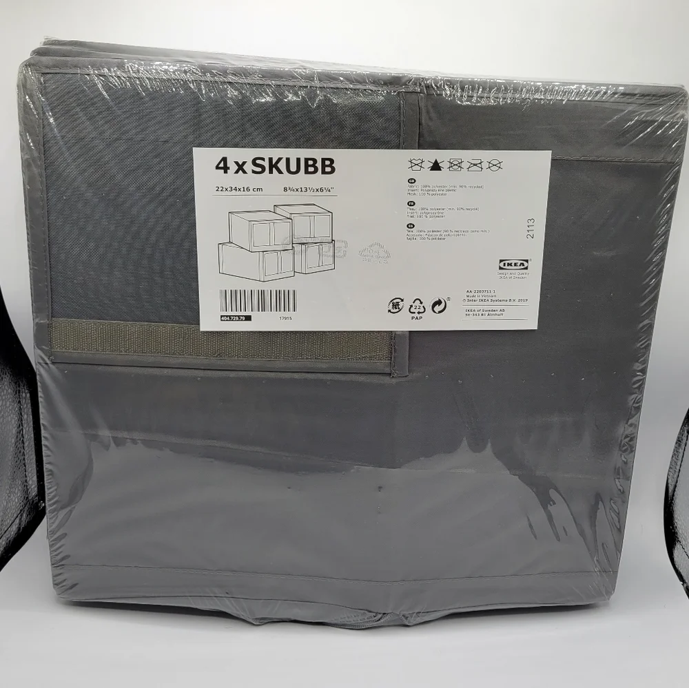 Ikea SKUBB Shoe boxes Set of 4 Dark Gray